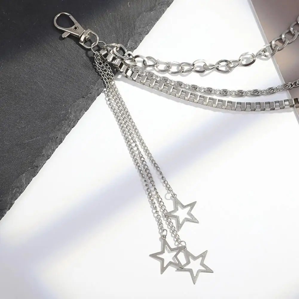 Multi Layer Design Waist Chain Titanium Steel Star Pendant Hip-hop Men Women Streetwear Chain Versatile Accessory