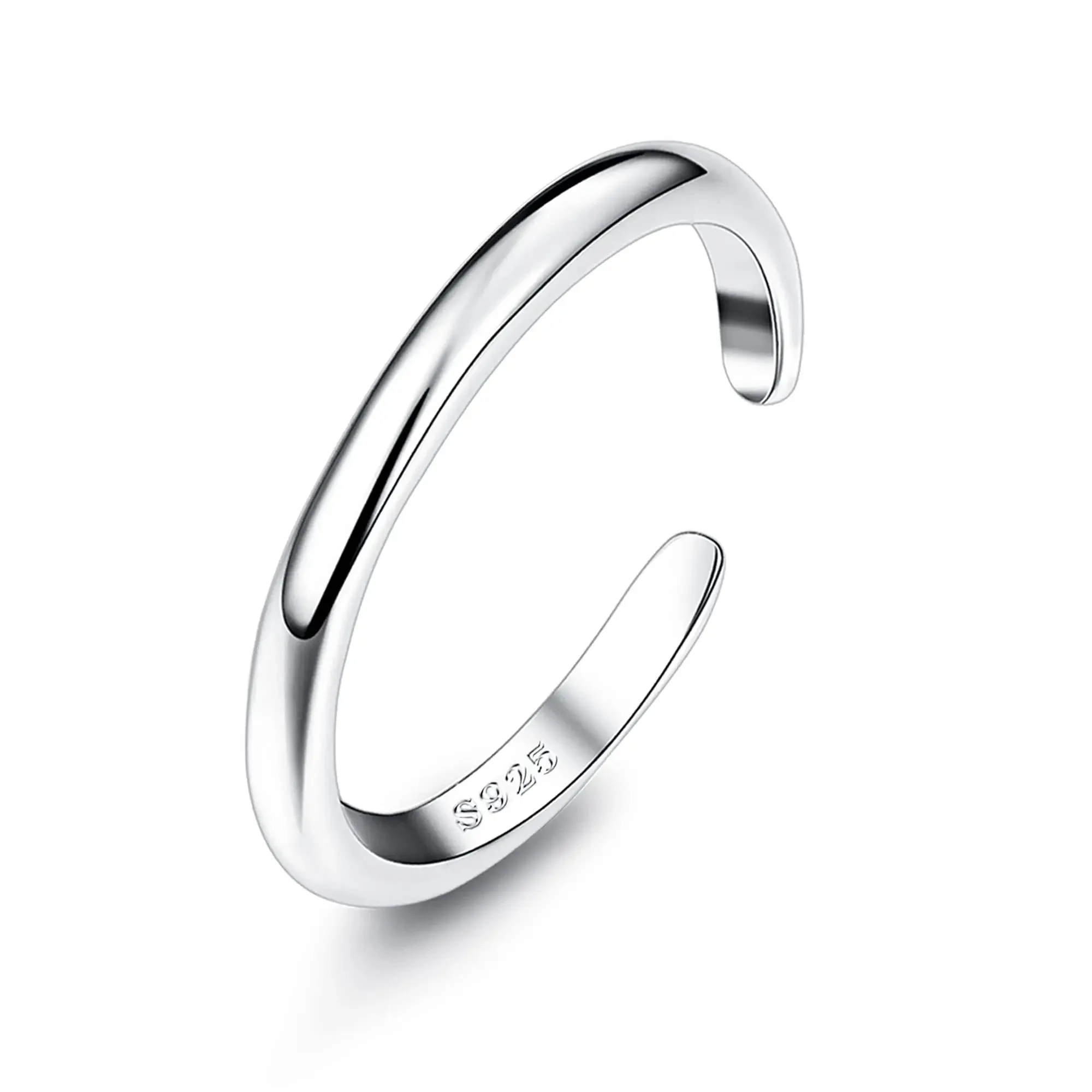 S925 Sterling Silver Toe Rings for Women, Adjustable Design
