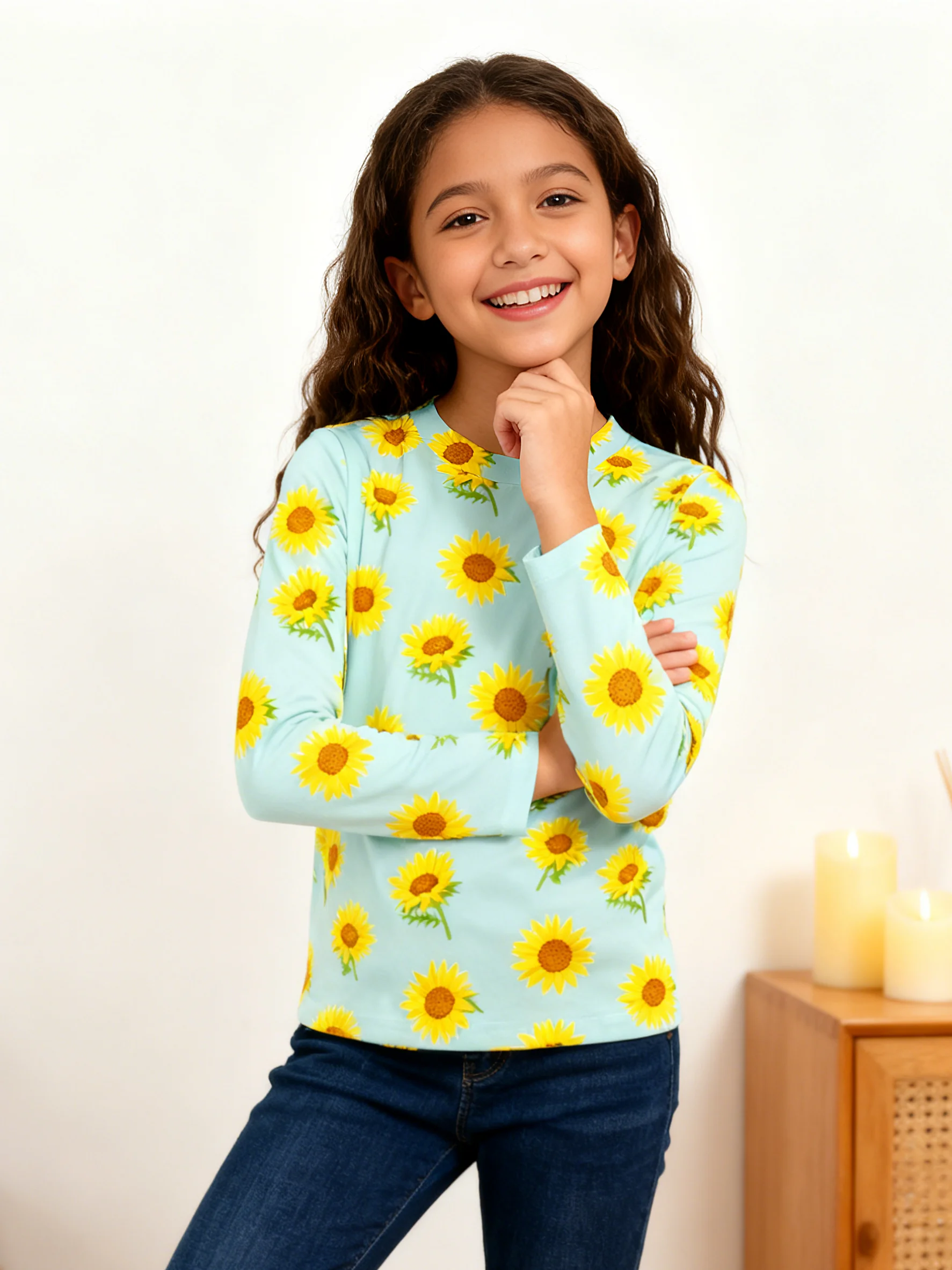 

Vitality sunflower children's top, light and comfortable, super cute appearance