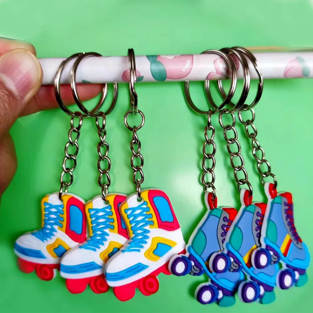 Roller Skating Birthday Party Decoration Silicone Roller Skating Keychain Throwback 80s 90s Party Supplies Goodie Bags Fillers