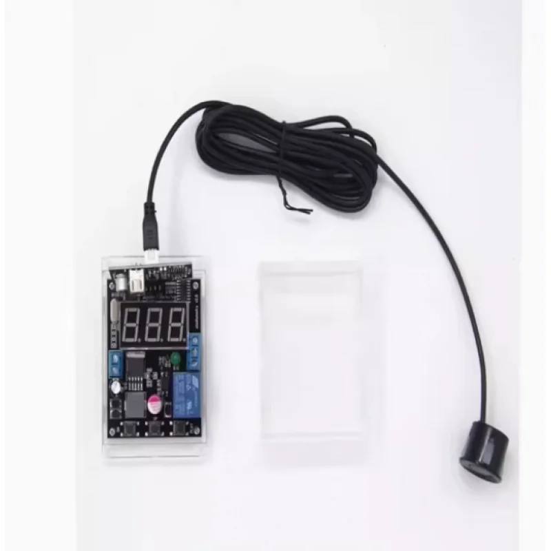 Ultrasonic Distance Measurement Reversing Radar Module with Display, Set Distance Relay Output, Waterproof Probe