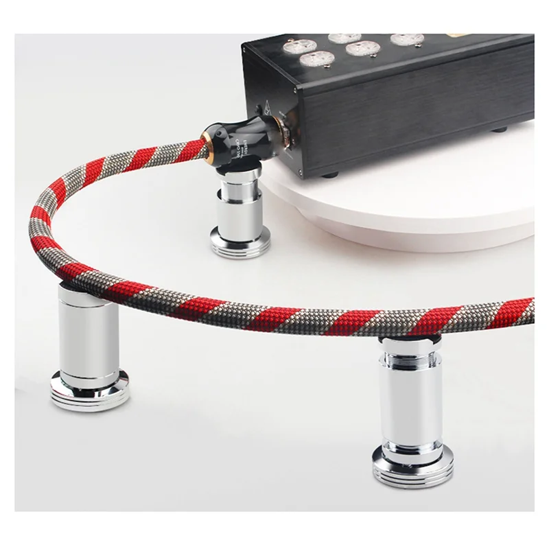 Aluminum Alloy Adjustable HiFi Audio Line Feet Pad Amplifier Power Cable Bracket Wire Support for Shock Absorber Nail(A) ST