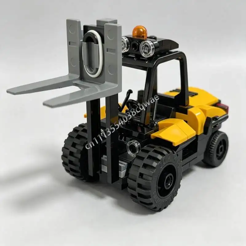 107PCS Heavy-Duty Forklift MOC Vehicle Model Custom Puzzle DIY Assembly Educational Building Blocks Toy Collection Display Gifts