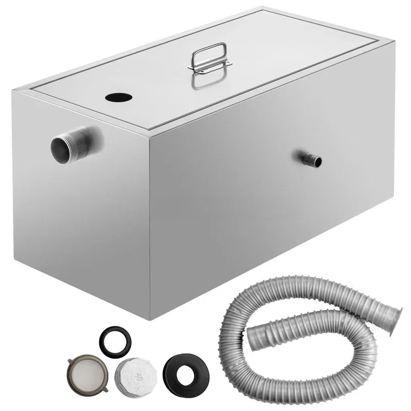 WeWork 8 LB / 25 LB Commercial Grease Trap Commercial Grease Interceptor Stainless Steel Under Sink Grease Trap