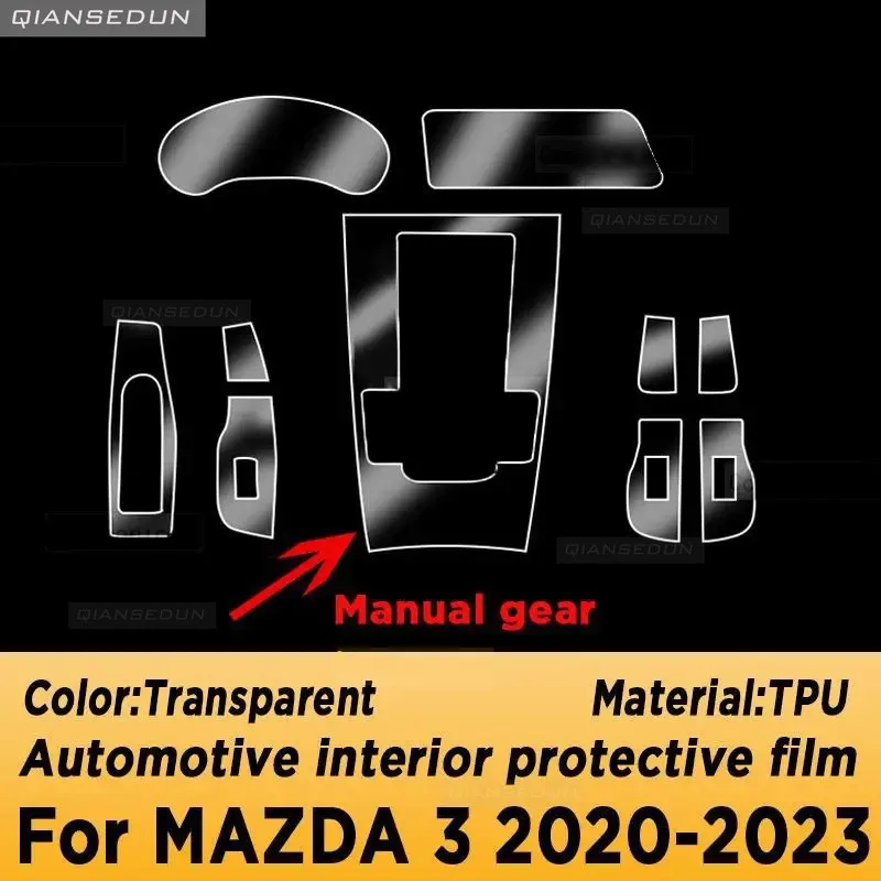 Per Mazda 3 2019-2023 Car Interior Film cruscotto piano board Shift center console pellicola PPF TPU trasparente antigraffio