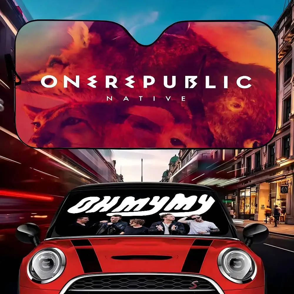 

Классический солнцезащитный козырек O-One R-Republic Band, складное переднее лобовое стекло автомобиля, 70x130 см, лобовое стекло автомобиля