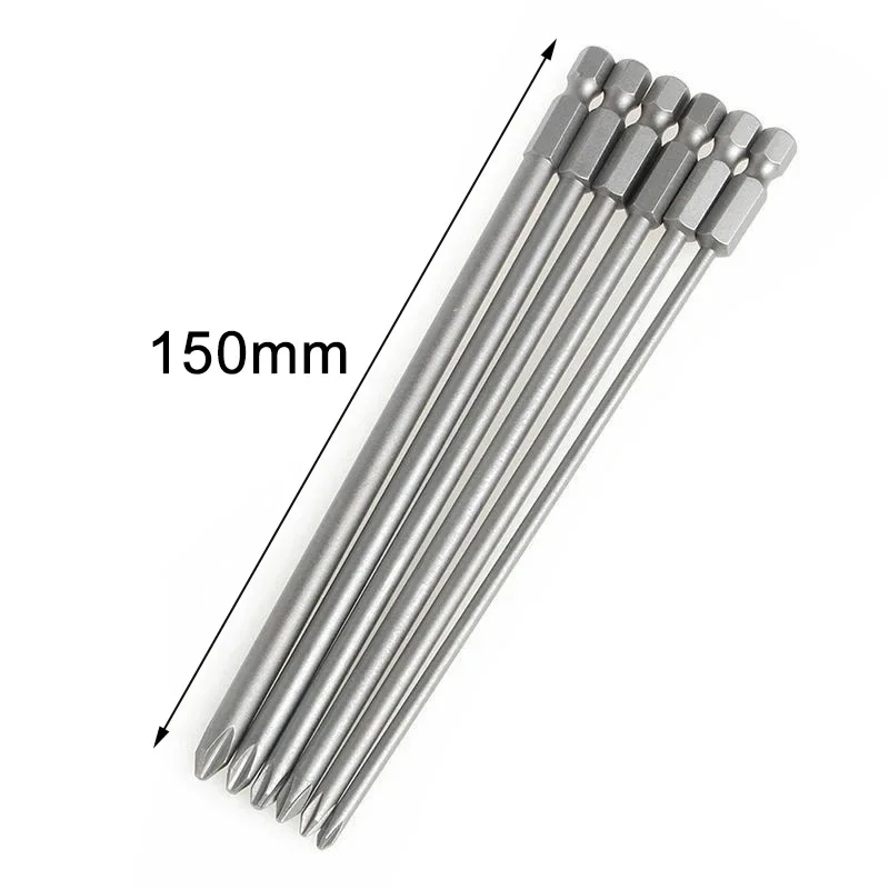 6PCS 1 4   Steel Magnetic Hex Cross Head Screwdriver Long Bit Set Professional Precision 150mm Hand Tool Driver Nutdrivers