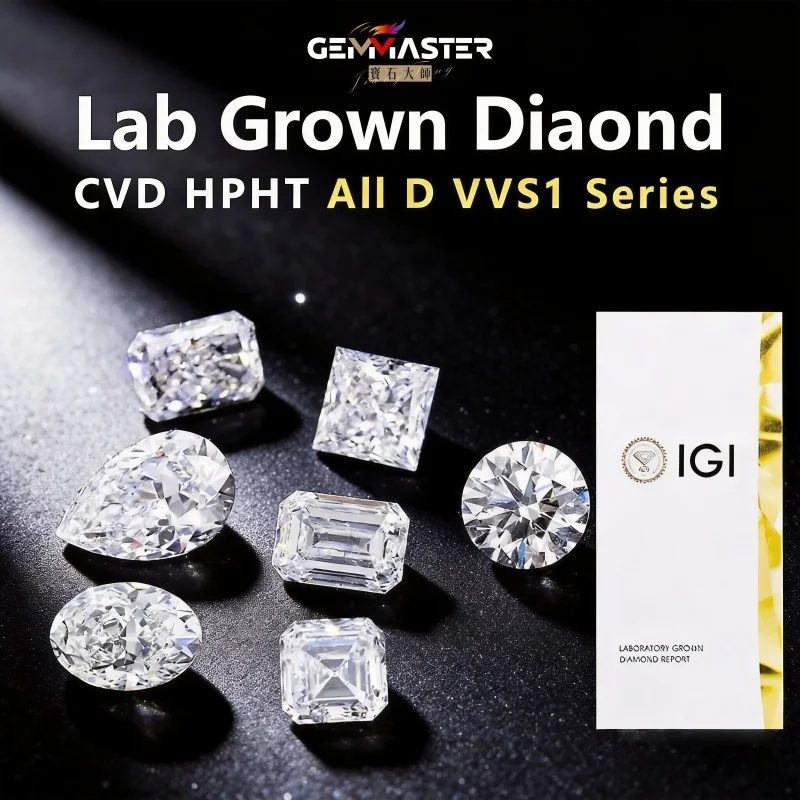 

Lab Grown Diamond round Pear Oval Emerald cut CVD HPHT synthetic diamond 1-3ct D VVS IGI GIA Certified lab grown diamond