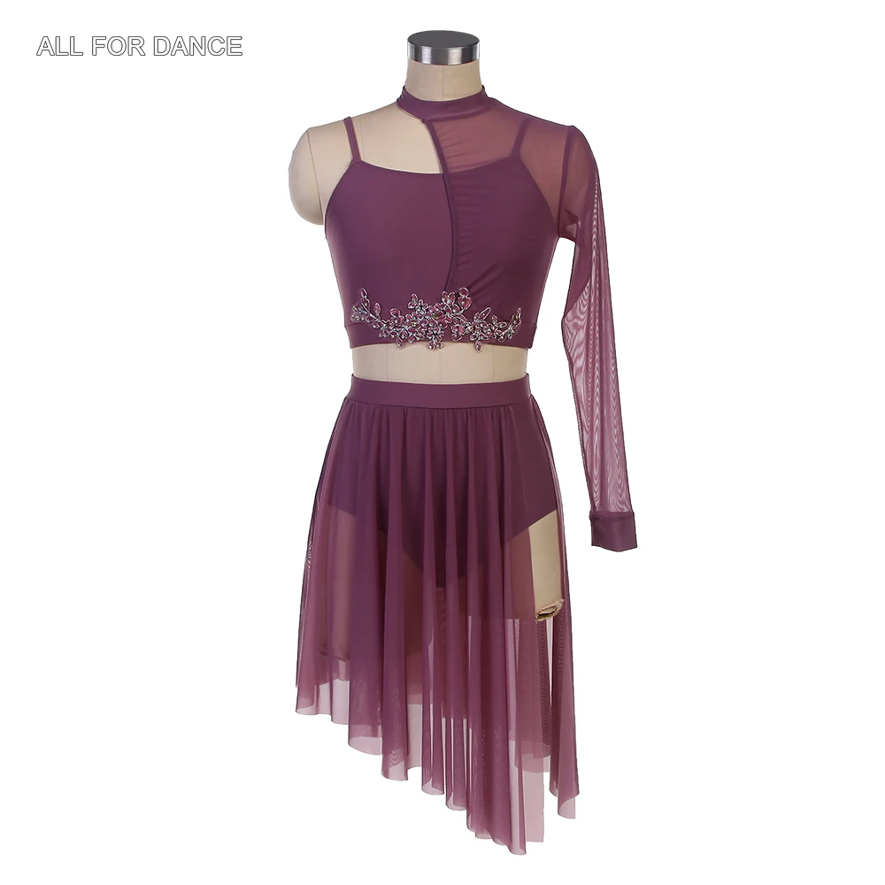 25129 Grau Lila/Marineblau Spandex Top Mieder Ballett Tanz Tutu Erwachsene Mädchen Lyrische/Zeitgenössische/Ballett Kostüme Tanzen Röcke