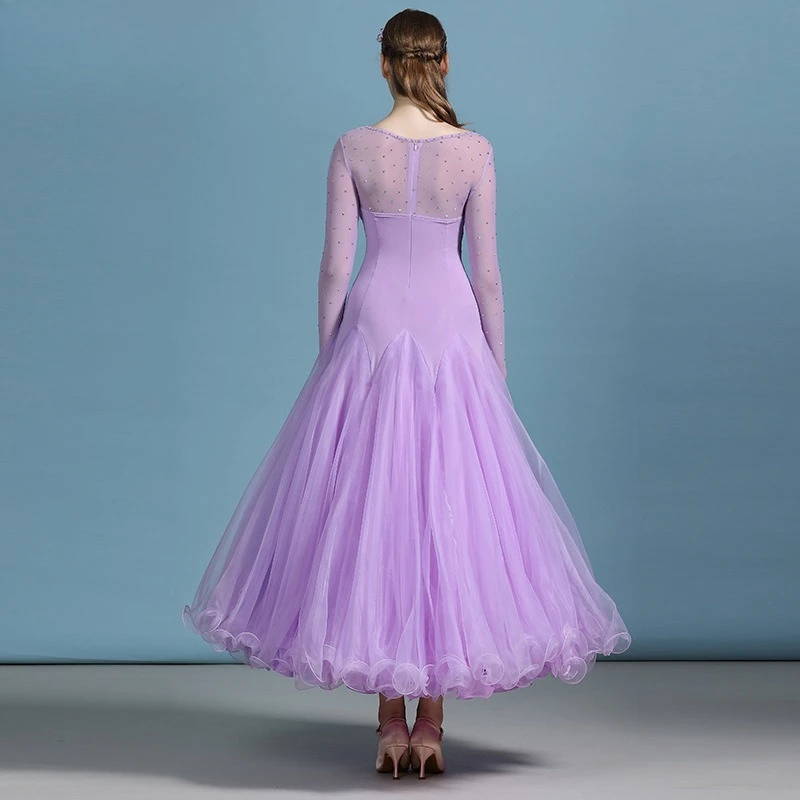 무대 의상 성인 현대 무용 드레스 다이아몬드 장식 공연 의상 볼룸 댄스 의상 드레스 공연 스윙 드레스