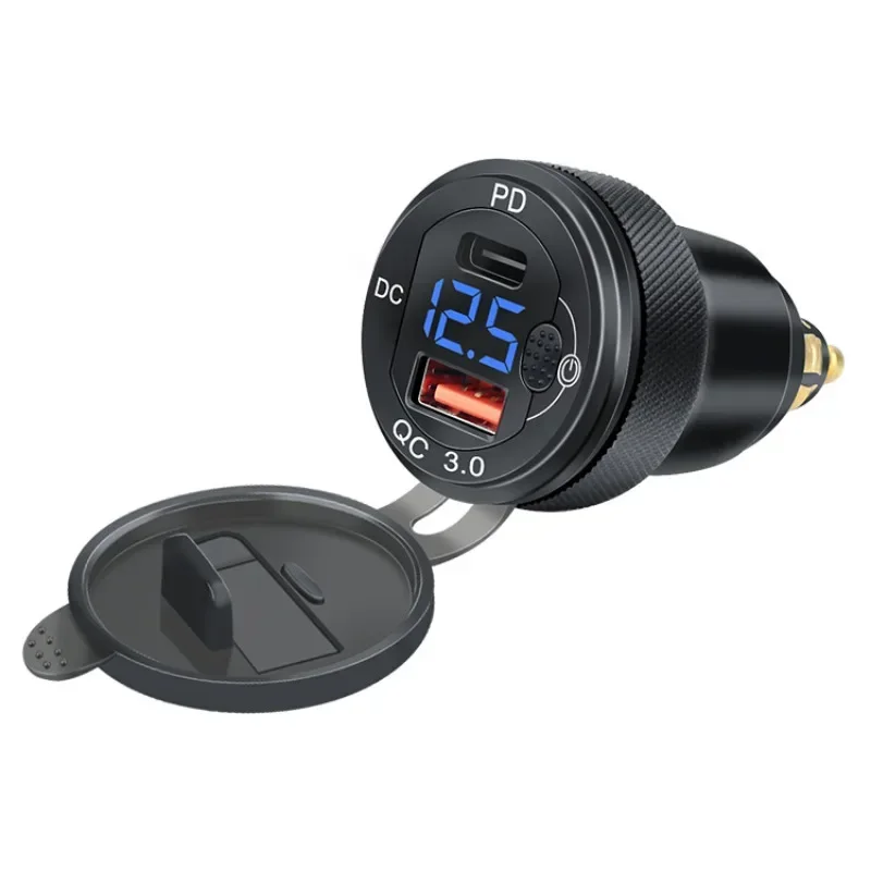 

Адаптер быстрого зарядного устройства DIN Hella из алюминиевого сплава для мотоцикла со светодиодным дисплеем для BMW R1250GS G650GS F800 GS GT R1200GS