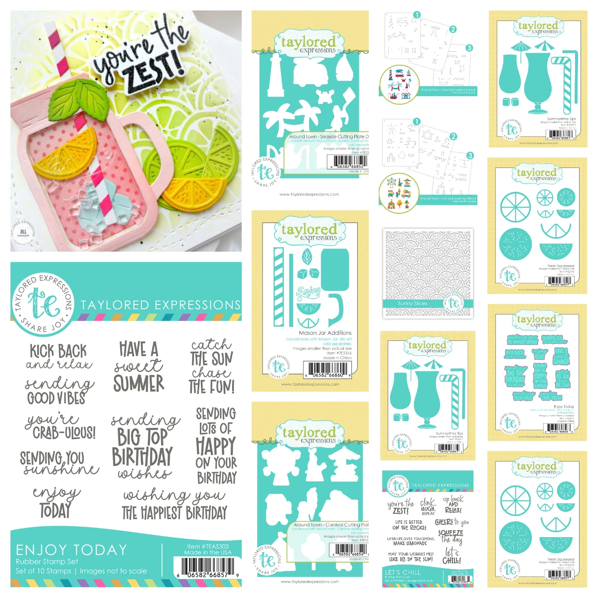 

Around Town Carnival Metal Cutting Dies Stamps Stencils DIY Scrapbooking Paper Card Summertime Sips Mason Jar Additions Die Set