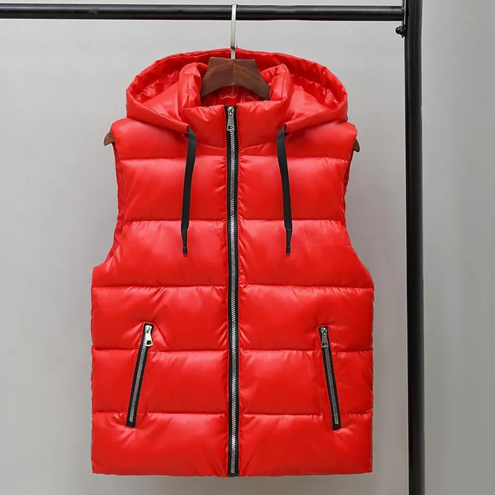 Men Lightweight Vest Coat Soft Men Vest Jacket Men's Quilted Hooded Vest Coat with Drawstring Closure Outwear Jacket for Winter