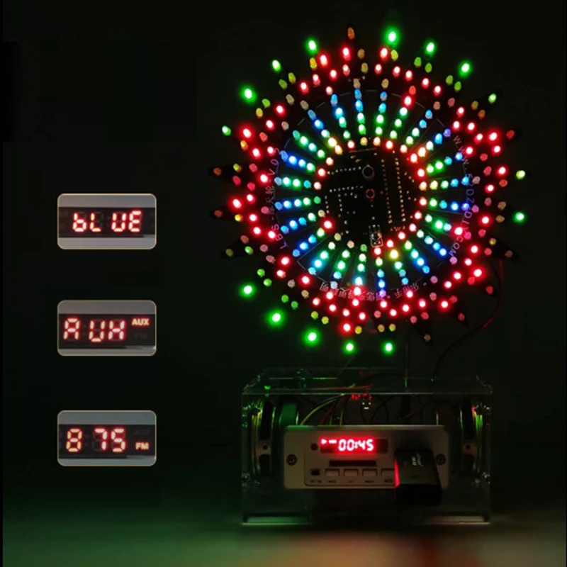 Automatically Rotating Colorful LED Lights Ferris Wheel Bluetooth-Compatible Speaker DIY Electronic Production Kit