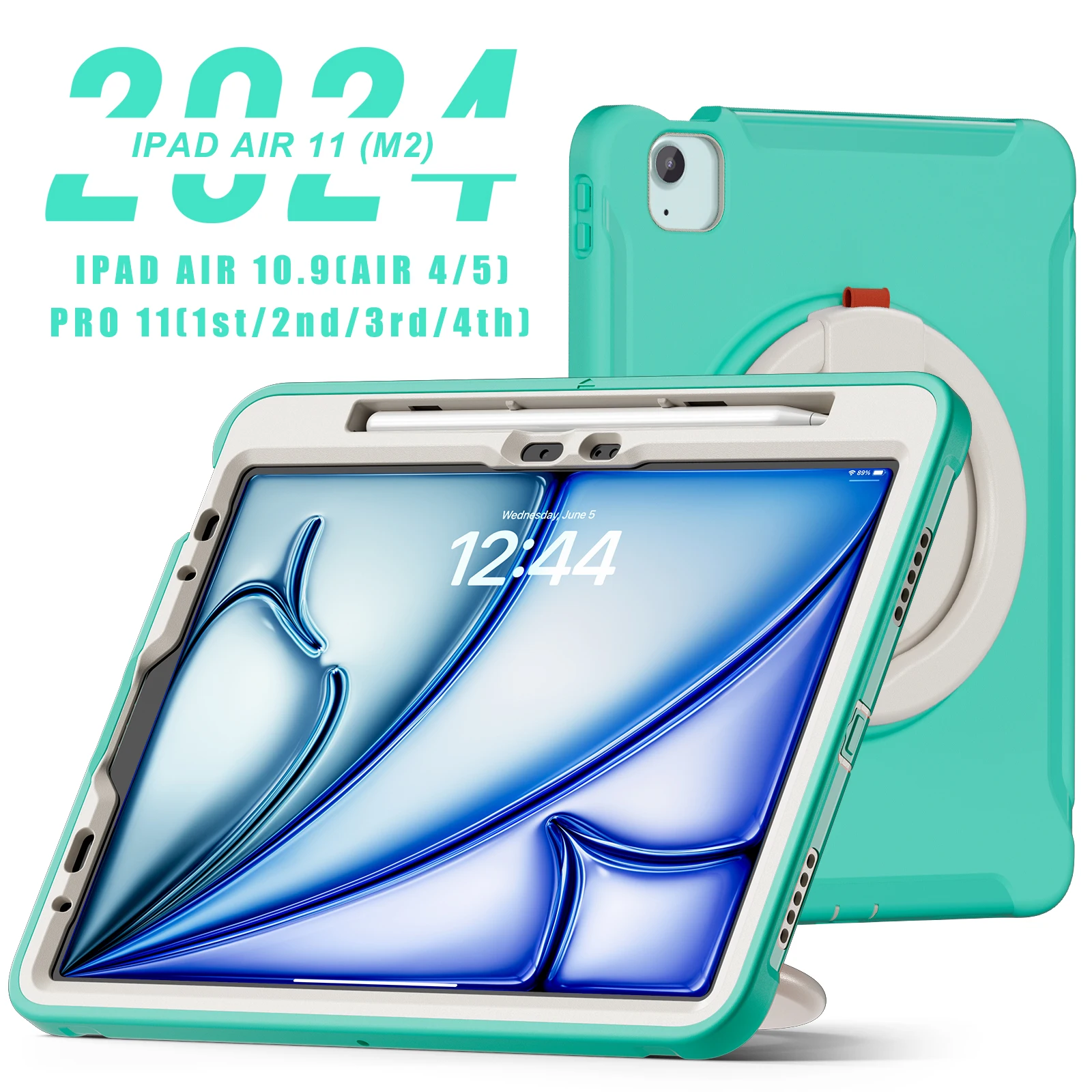

Case Universal For iPad Air 11 2025 M3 2024 M2 Air 4 5 10.9 Pro 11 2018-2022 1st 2nd 3rd 4th Gen. Rotating Stand Hybrid Cover