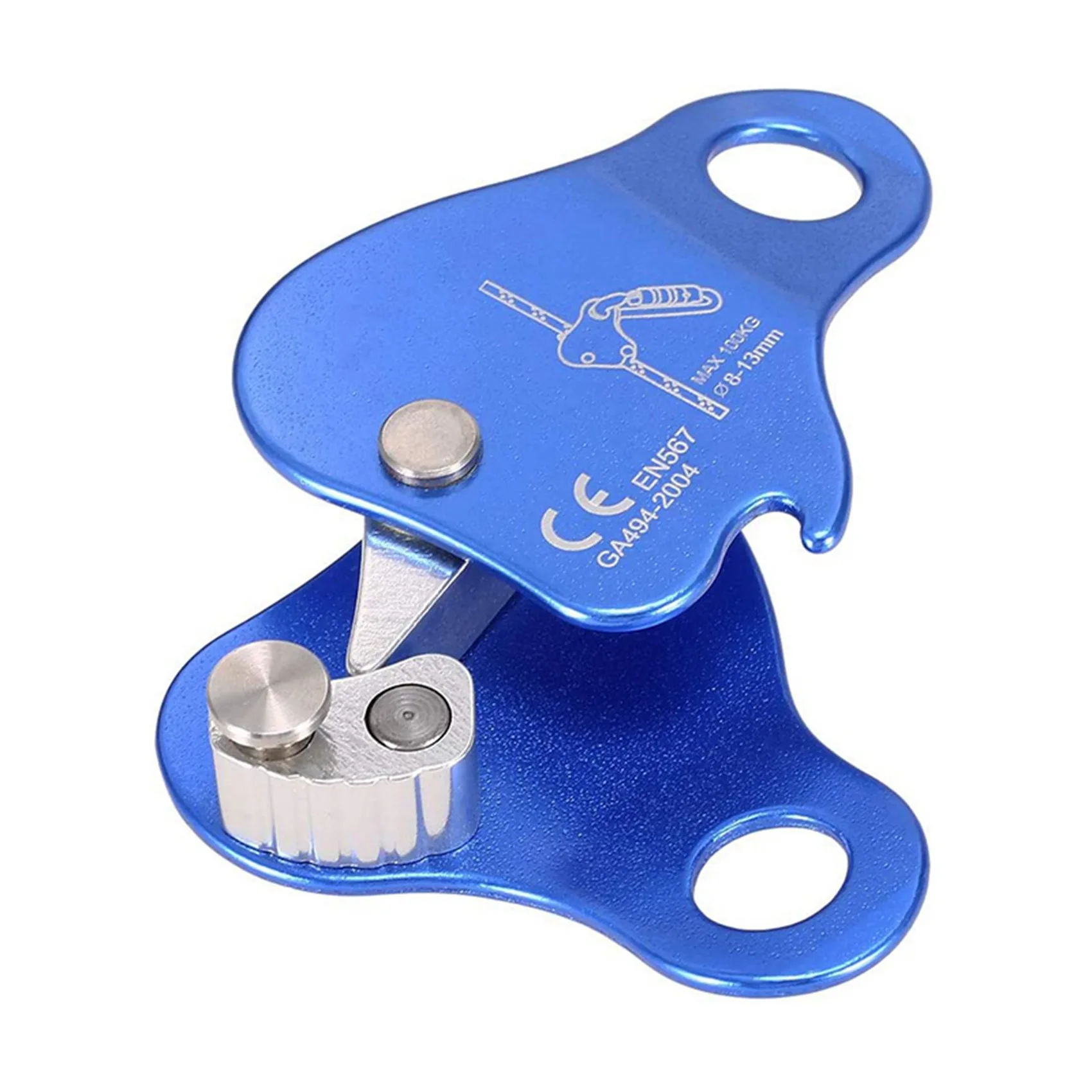 

B06C-2X Rope Ascender,Rock Climbing Tree Arborist Rope Grab Self-Locking Rope Grip For Climbing And Rescue 8-13MM,Blue