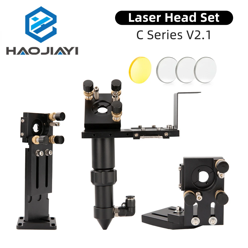 C Series CO2 Laser Head Set with Lens 1st 2nd Mirror Mount 25mm Laser Head Kit for CO2 Engraving Cutting Machine Parts