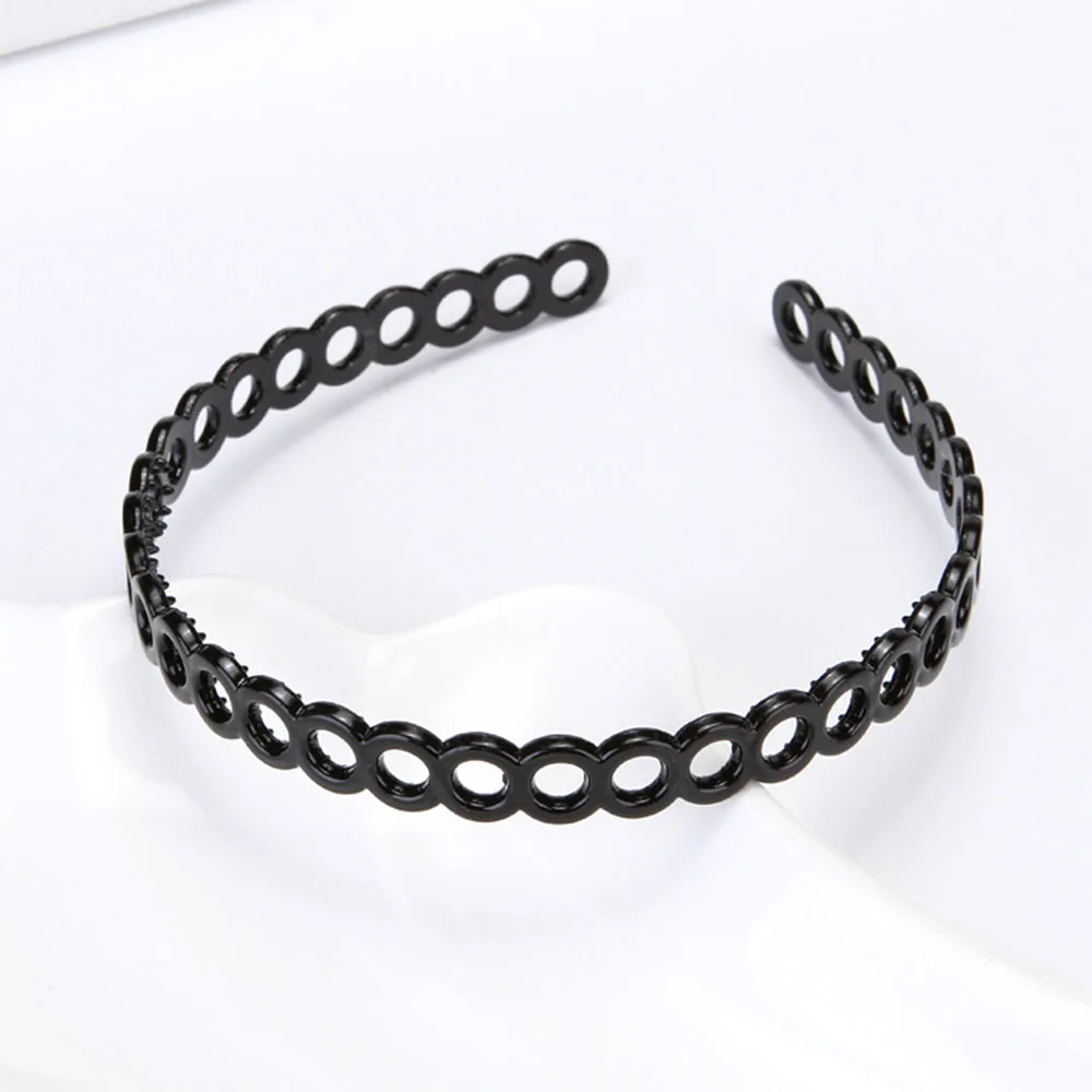 

Plastic Resin Headdress Mens Anti-slip Black Wavy Hair accessories Headband Head Hoop Hair Hoop