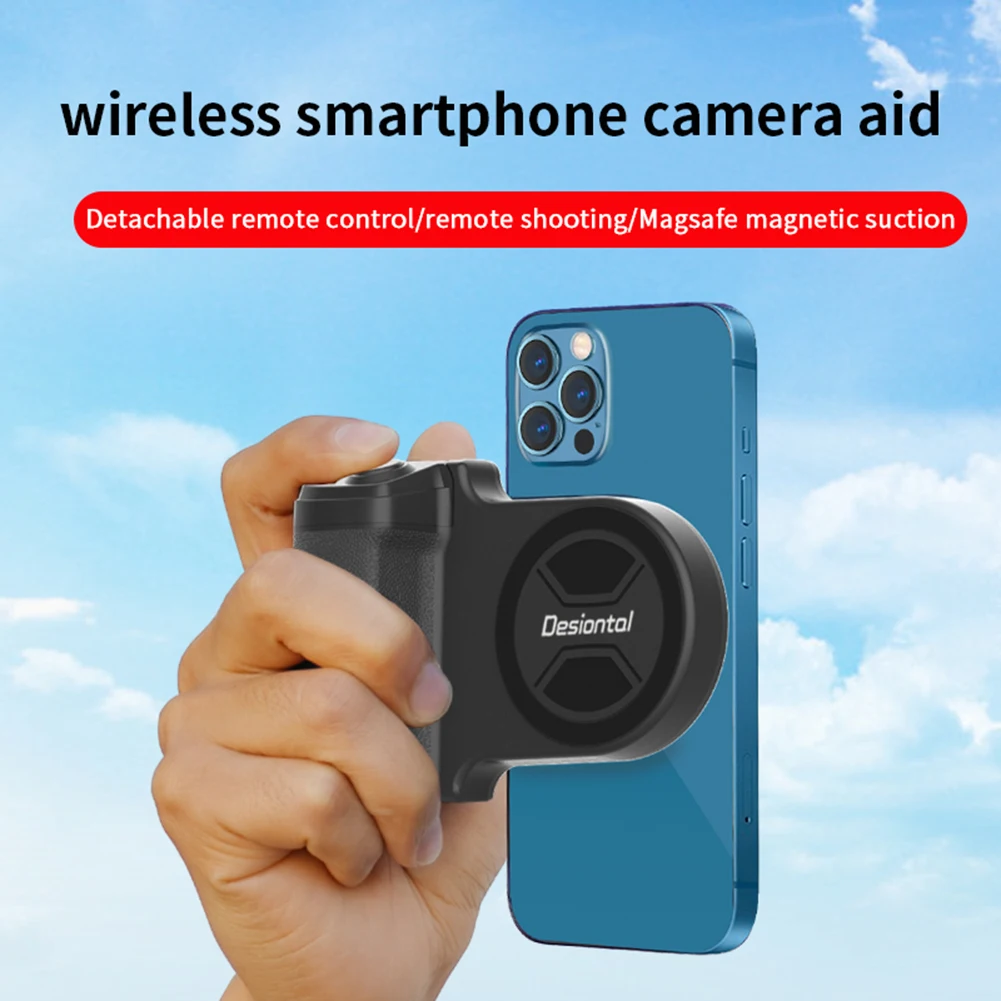 Magnetic Camera Handle Photo Bracket Bluetooth Shutter Smartphone Camera Handle Grip Selfie Stablizer for Smartphone Video Shoot