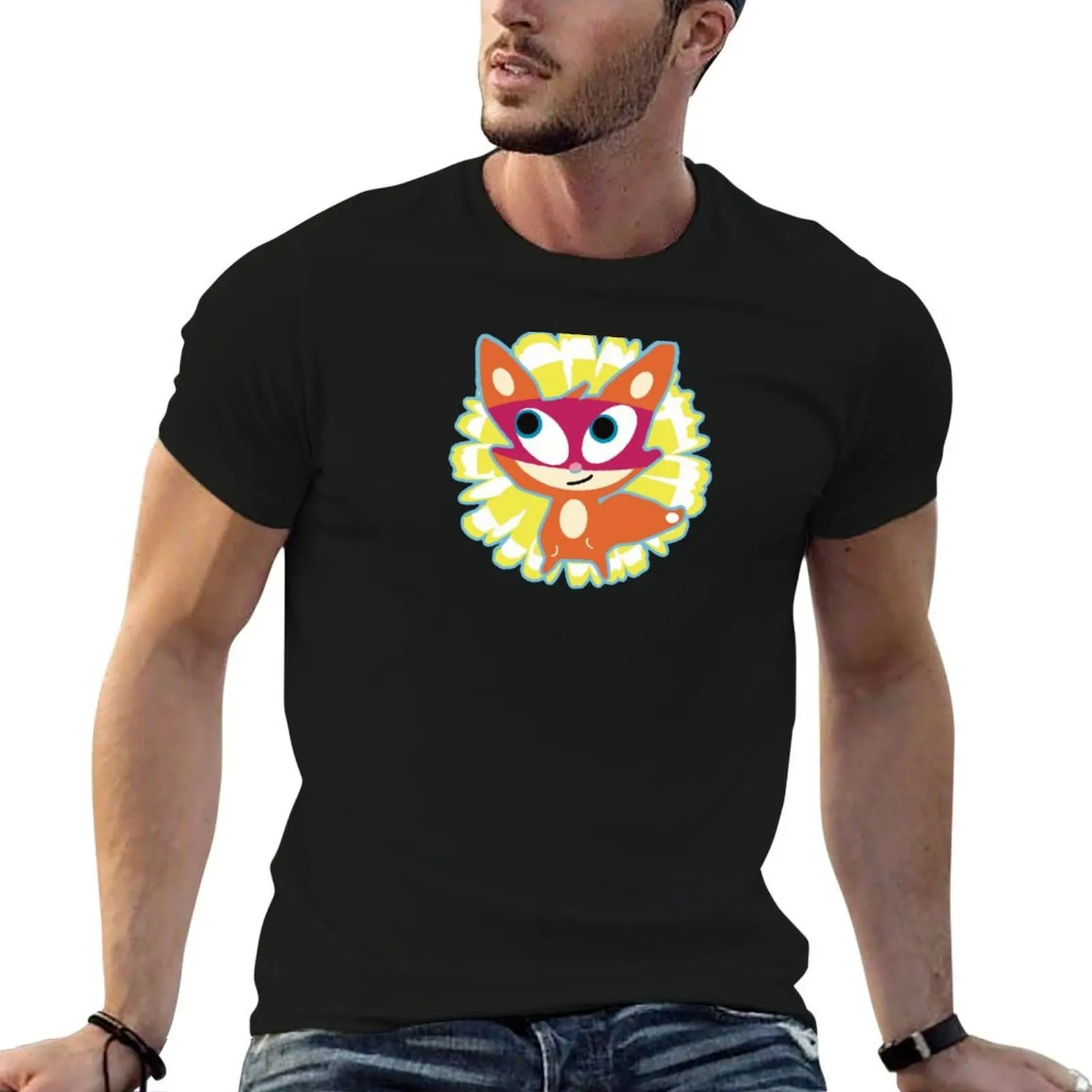 

Fox and Flower T-Shirt black cotton t-shirt plain for man package mens graphic t shirts T-Shirt