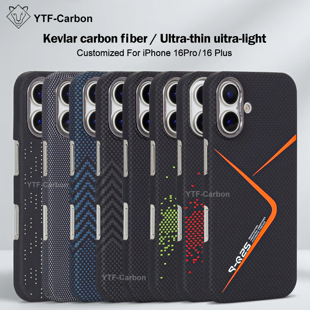 Étui magnétique YTF pour iPhone 16/16Plus/16E, étui de téléphone portable ultra-fin en Kevlar Aramid, étui magnétique pour téléphone 17/17E
