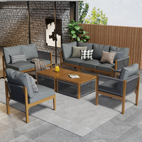 Garden furniture, garden lounge set for 7-8 people. Garden Furniture Set with Sofa, Table& Cushion, Removable and Washable Fabri