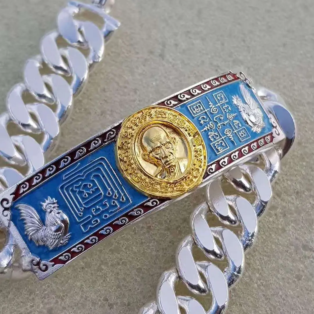 YS Tai Fo Yuan Thai Handicraft Bracelet 2558 Blue Bottom Tai Wu Ge Temple Cracked Gold Head