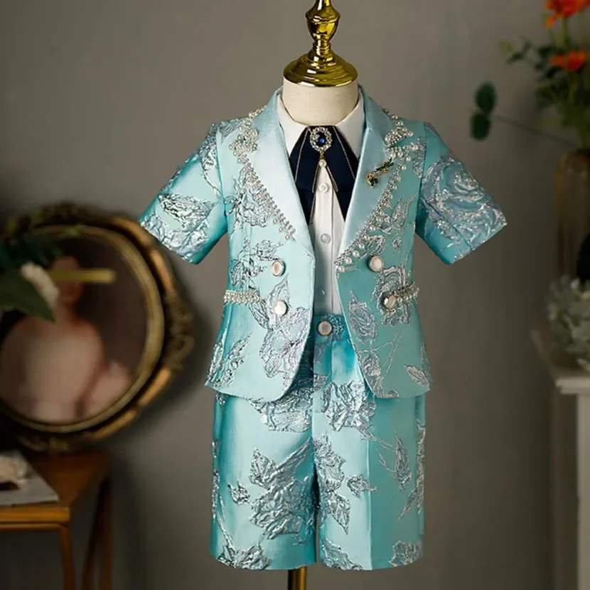 

Children's Suit 2023 New Fashion Stage Boys' Piano Performance Clothes Wedding Birthday Baptism Party Prom Dress For Eid A2175