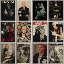 Eminem Posters 8 Mile Poster Hip Hop Rapper Singer Retro Poster Canvas Painting Decorative Wall Wall Art Decortion