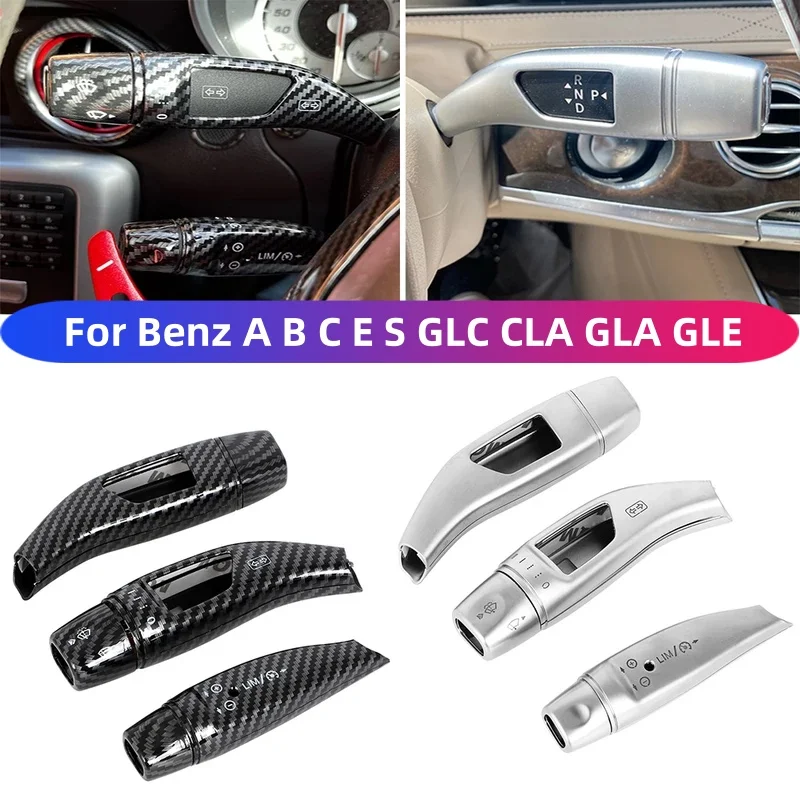 

For Mercedes Benz A B C E S GLC CLA GLA GLE Class W205 W213 W212 W176 W204 X166 Car Wiper Shift Lever Cruise Cover Trim Frame