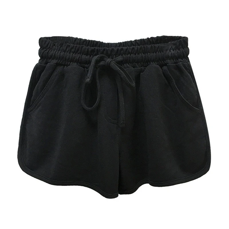 Short de fitness décontracté pour femme, short d'été pour femme, gris, noir, monochromatique, taille haute, taille élastique, mode 2024