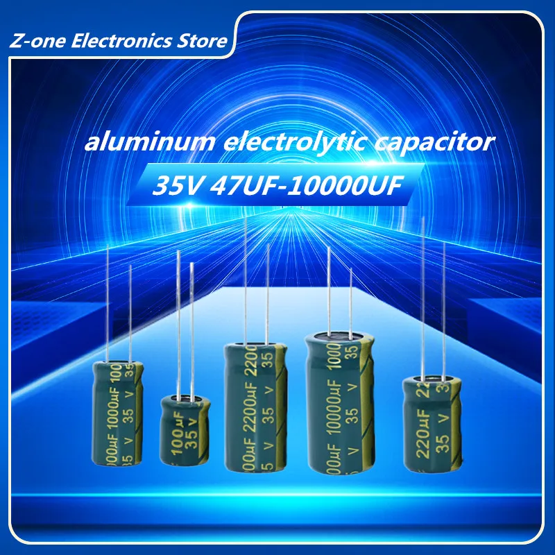 2-20pcs Aluminum Electrolytic Capacitor 35V 47UF 68UF 100UF 220UF 330 470UF 680UF 1000UF 1500U 2200UF 3300 4700UF 6800UF 10000UF