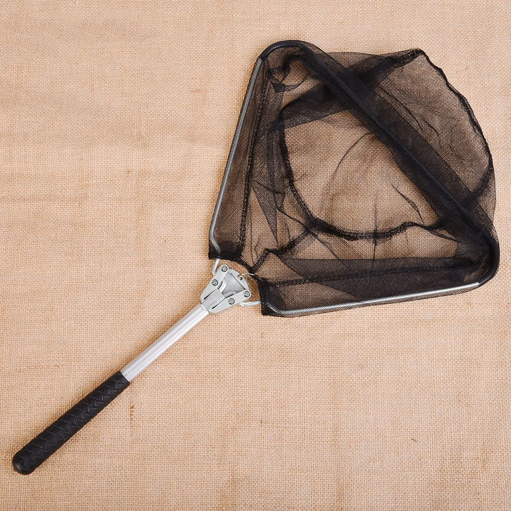 

2Pcs Compact Aluminum Alloy Mini Folding Triangle Fishing Nets Collapsible Rubber Coated Fly Fishing Landing Net for