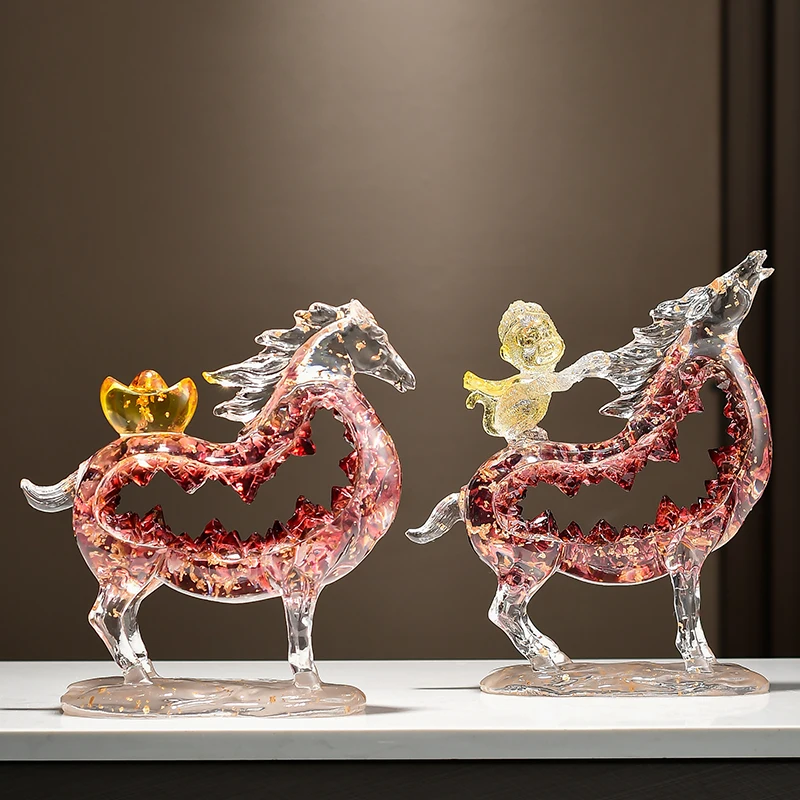 Room Decor,Hollow Transparent Horse Ornaments,Statuette,Living Room TV Cabinet,Wine Cabinet,Office Desktop Figurine Decoration