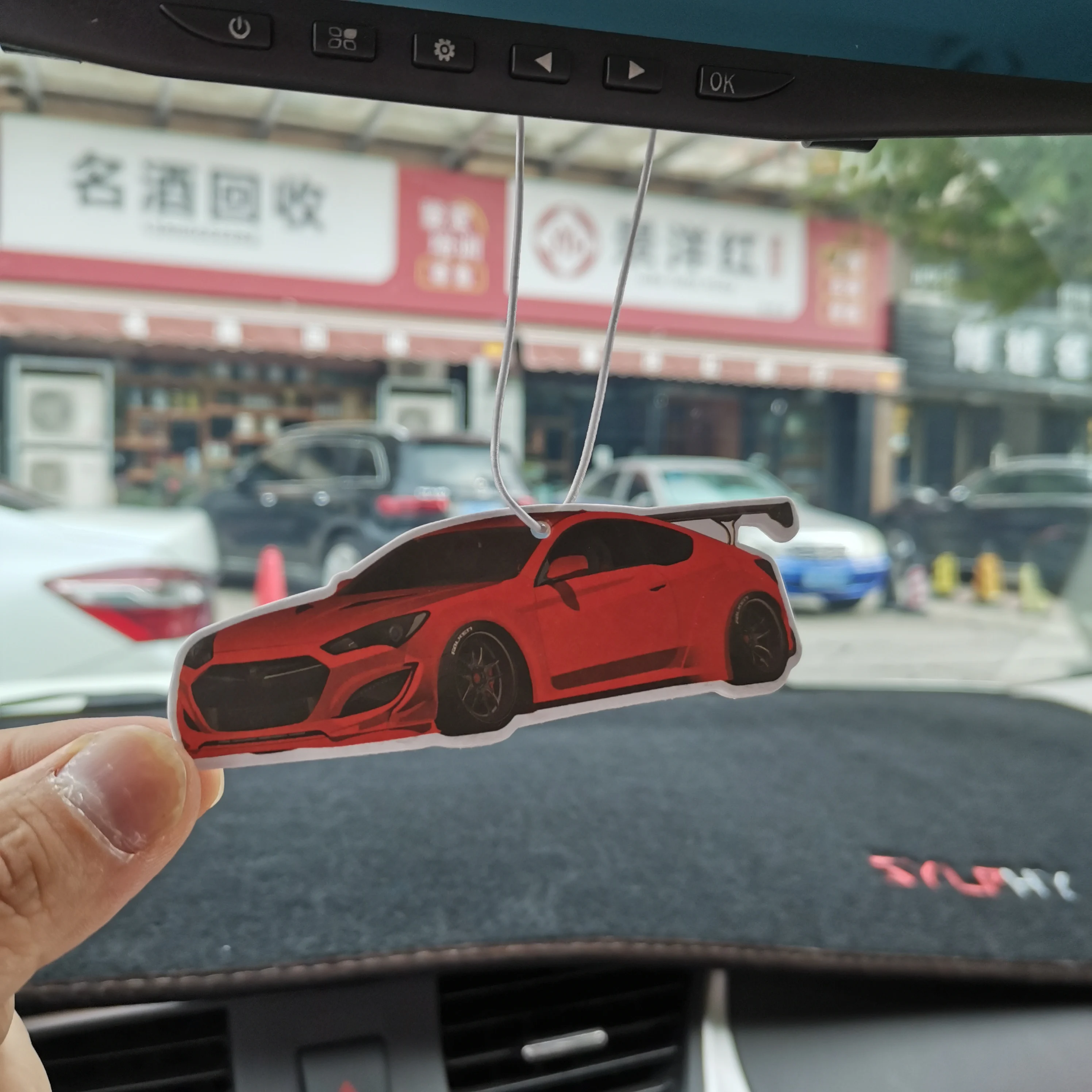 JDM سيارة الهواء المعطر ، معلقة مرآة الرؤية الخلفية العطور ، اكسسوارات ورقة الصلبة لشركة هيونداي Genesis ، Flavo