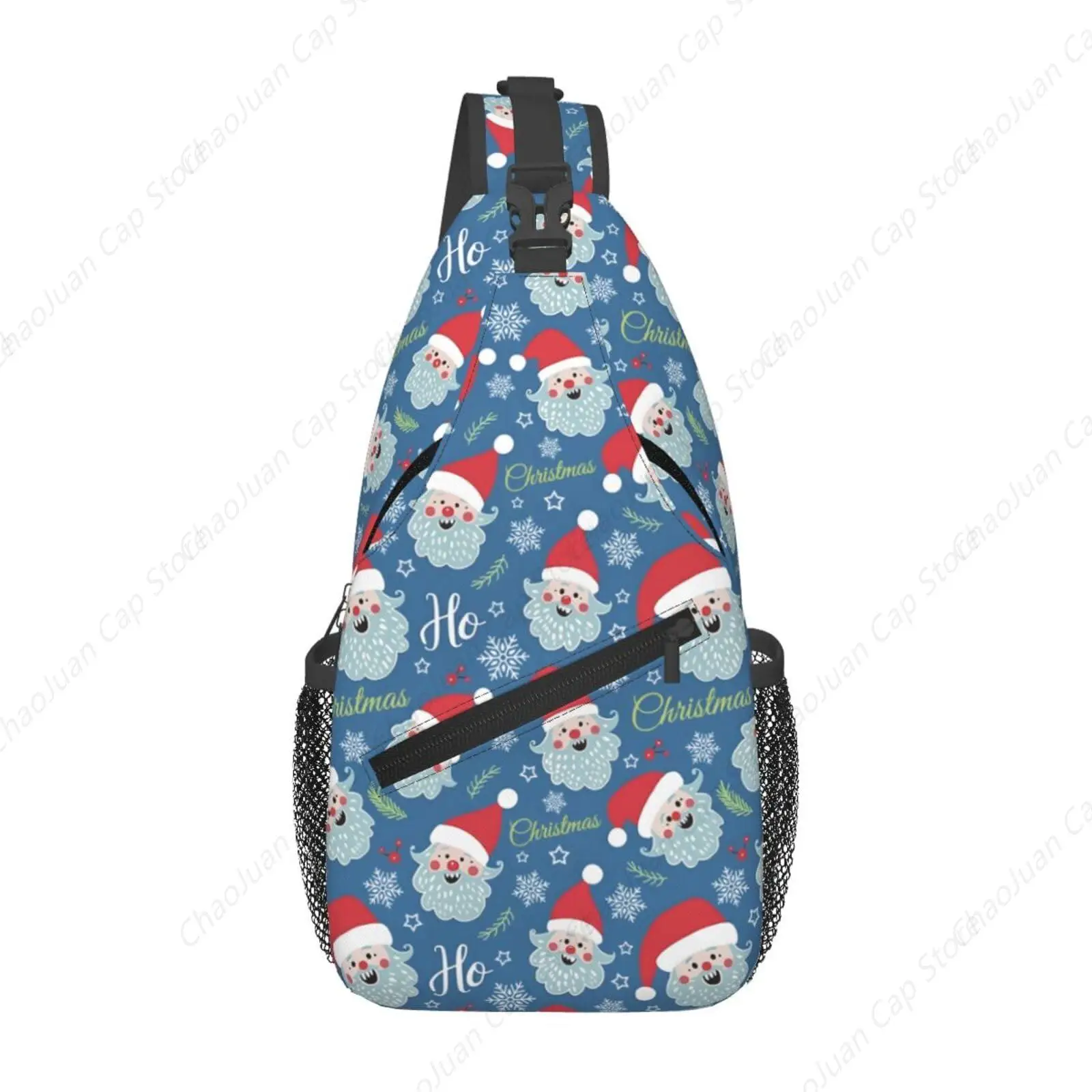 Unisex Sling Backpack Christmas Crossbody Shoulder Bags for Men Women Chest Bag Vintage Christmas Tree Elk