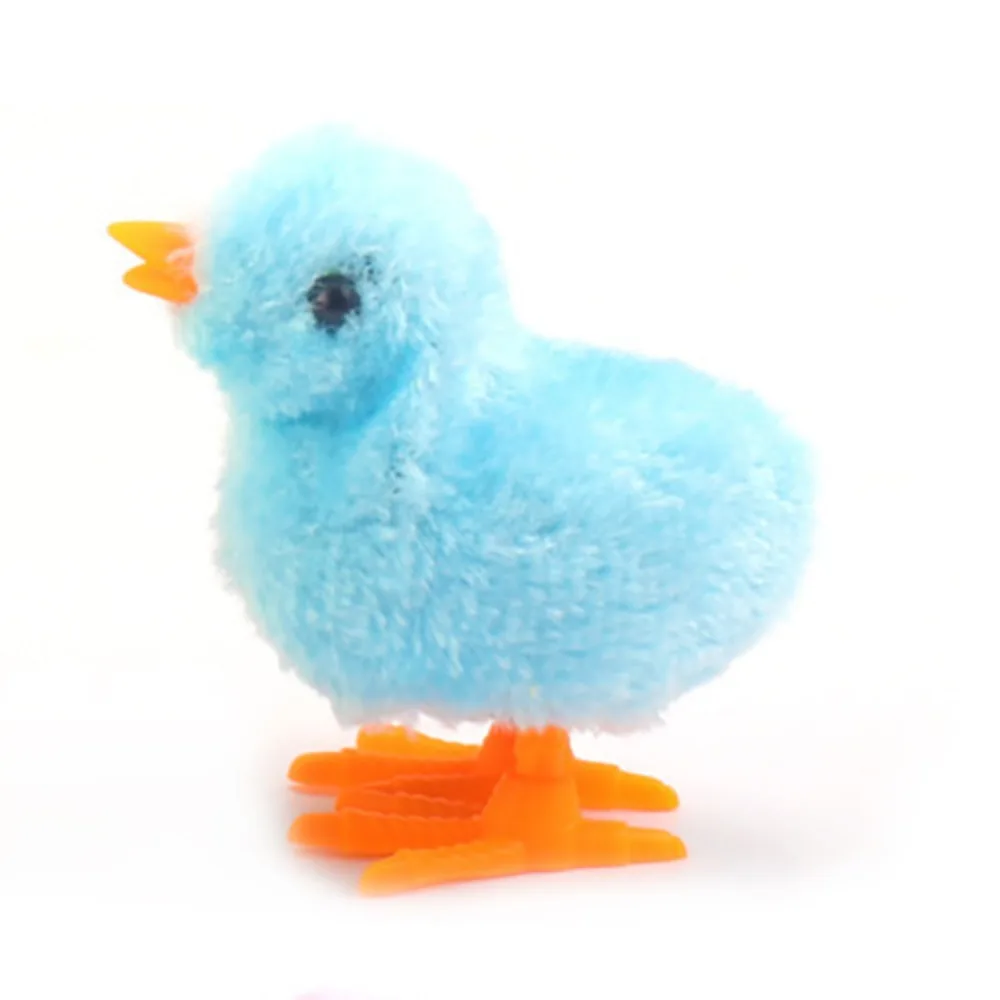 Cute Plastic Easter Running Chick Yellow Blue White Pink Jumping Wind Up Chick Cockwork