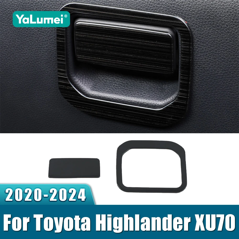 Für Toyota Highlander XU 70 2020 2021 2022 2023 2024 Hybrid Edelstahl Auto Copilot Lagerung Handschuh Box Griff Abdeckung Trim Aufkleber