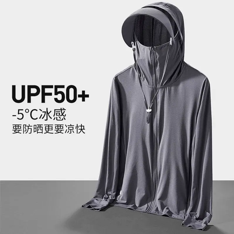 New Ice Silk Sun Protection Jacket for Men Women Breathable UV Protection Thin Summer Outerwear Fishing Sun Shirt Outdoor UPF50+ view 3