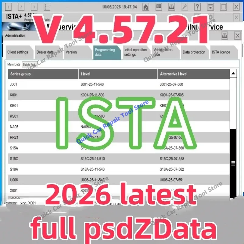 2026 hot newest ISTA 4.57.21 full database and 22 in 1 collection of tools related to BMW vehicle diagnosis programming coding