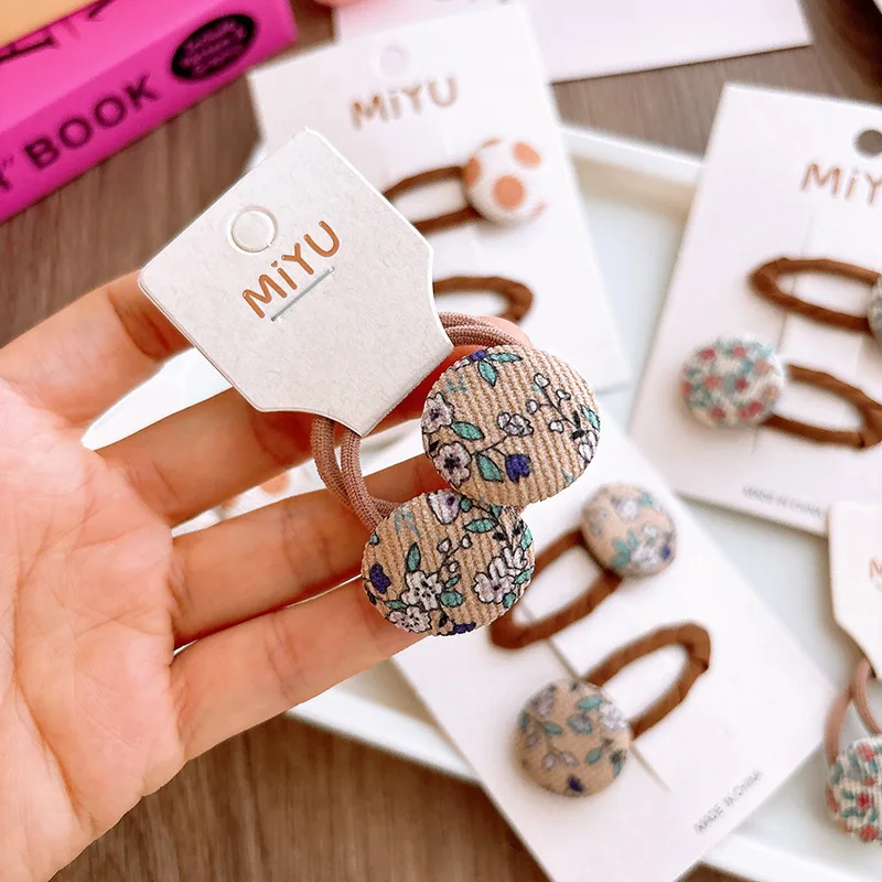 

Cute Floral Button Hairpins for Children Baby Girls Kids Elastic Hair Ropes Rubber Bands Headdress Headwear Hair Clips Hairpins