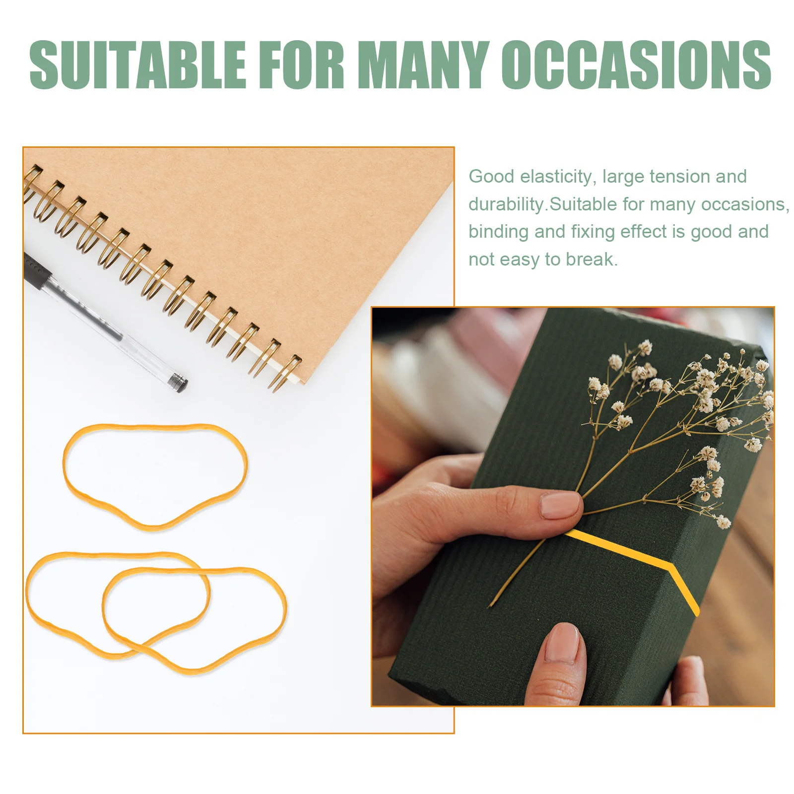 70Pcs Strong Elastic Rubber Bands Thickened Rubber Rings Home Office School Multi-Function Binding Accessories