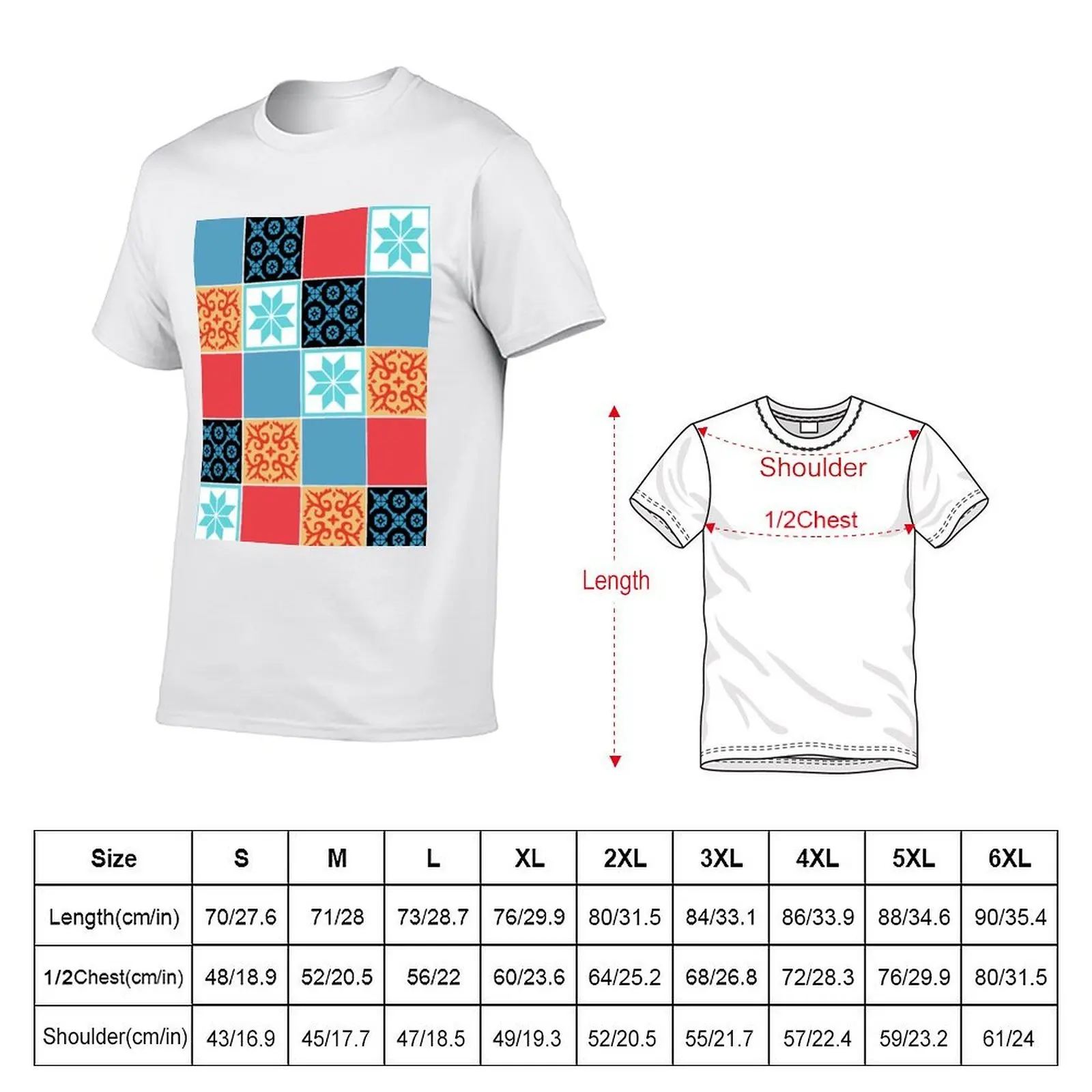 Azul: The Tiles: Inspired Art T-Shirt football t shirt customizeds vintage t shirt men