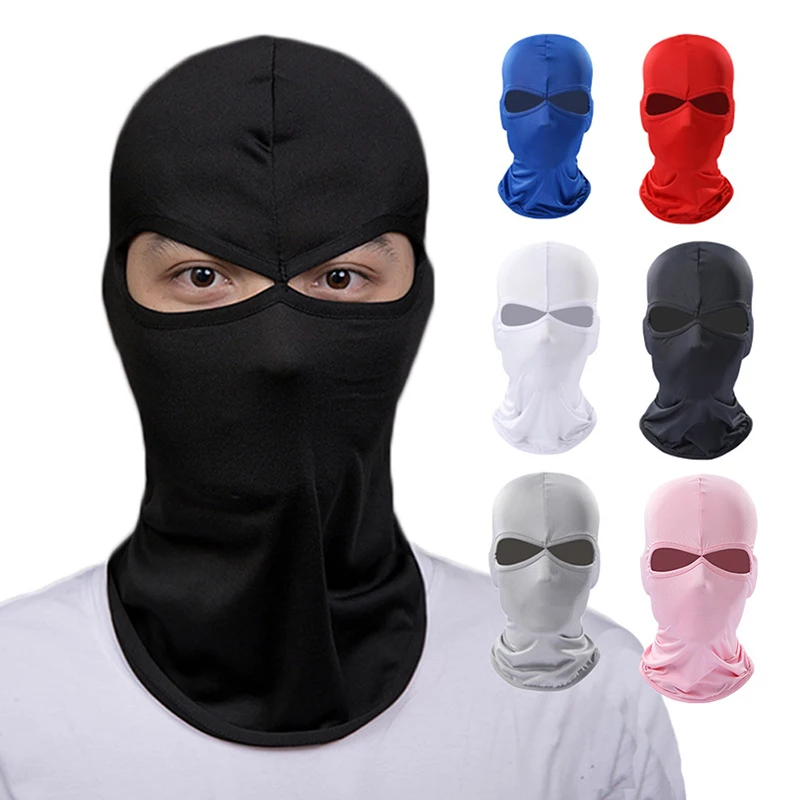 

2 Hole Balaclava Motorcycle Face Mask Moto Helmet Bandana Hood Ski Neck Full Face Mask Windproof Face Shield Men's Biker Mask