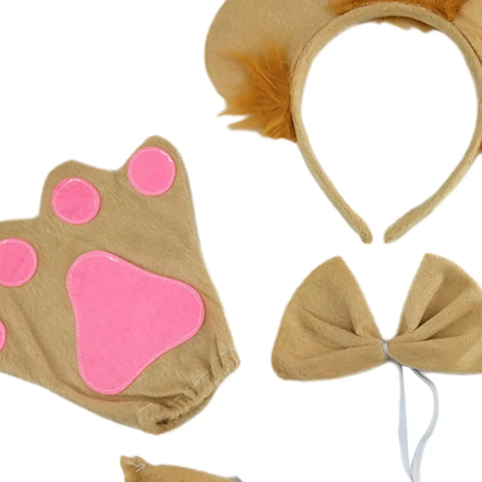 Kids Lion Costume Set Cosplay Party Accessories Headdress Tail Headband Kids