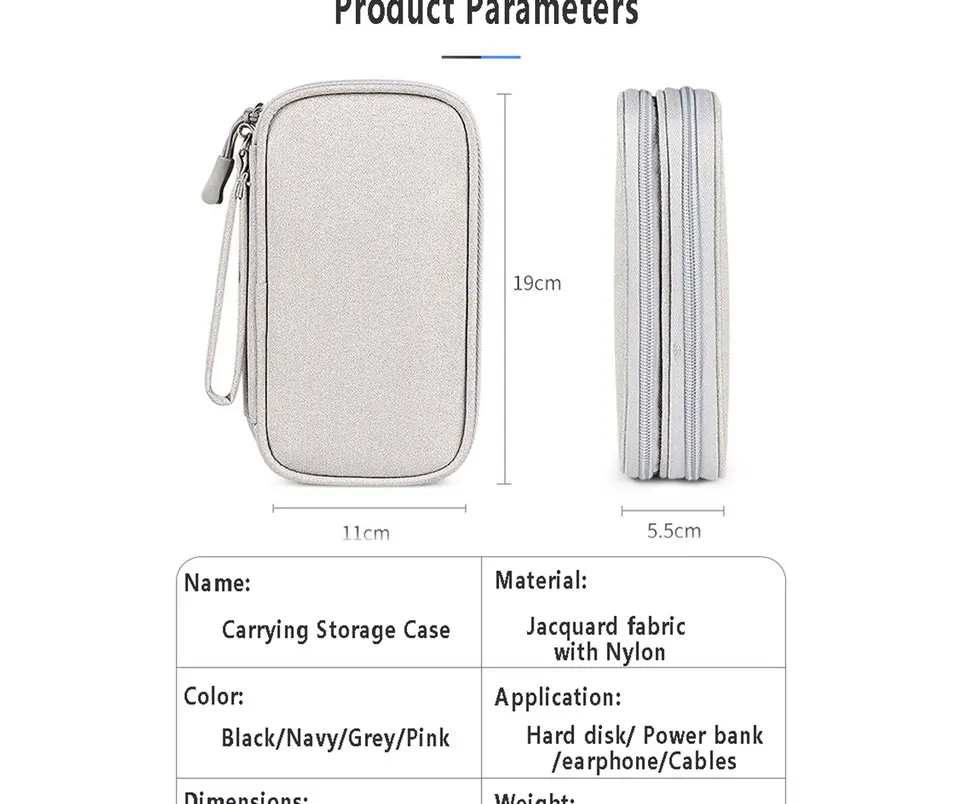 Reise-Organizer, Organizer für Elektronik-Zubehör, tragbar, wasserdicht, doppellagig, Aufbewahrungstasche für Kabel, Festplatte, Powerbank – Detail 13