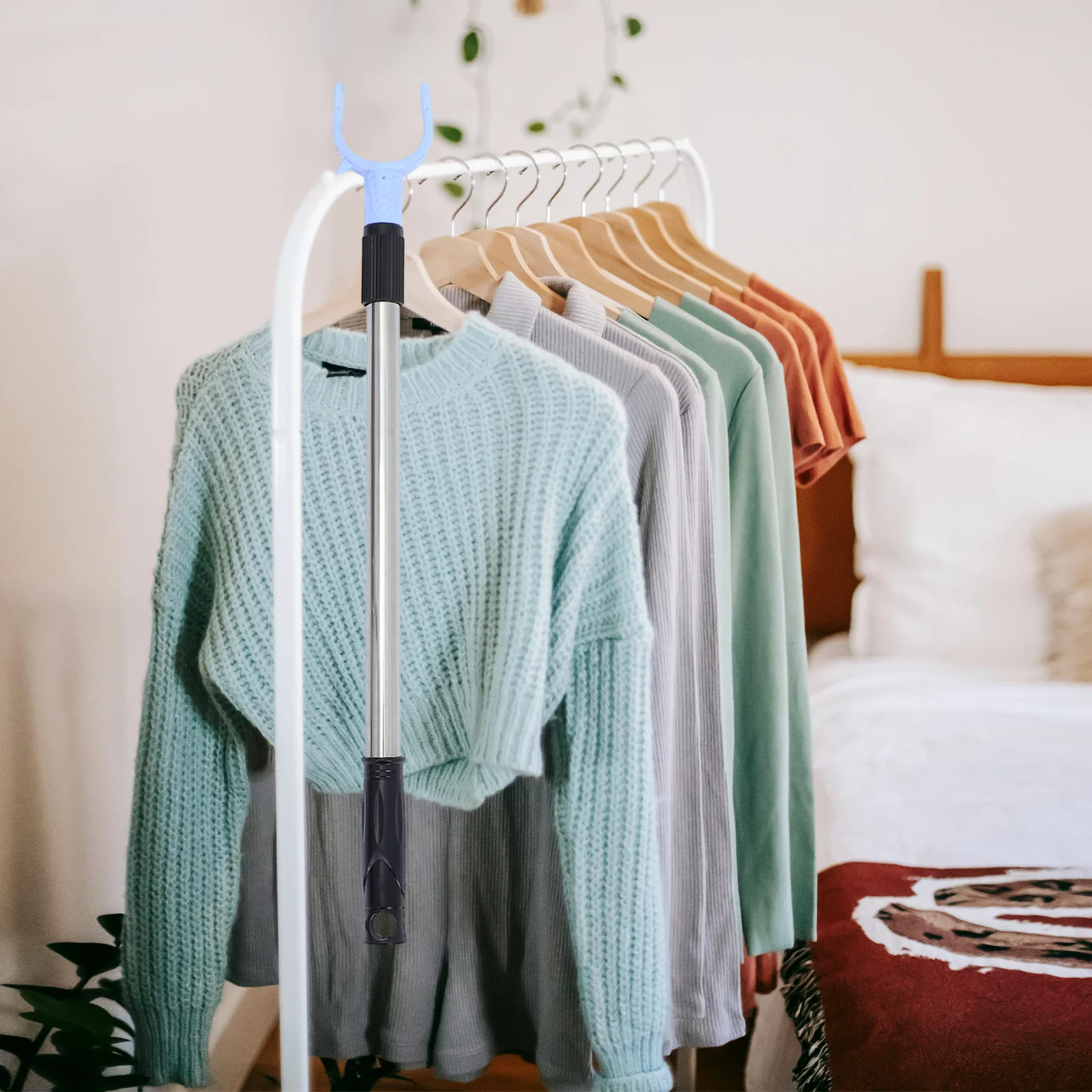 

Telescoping Clothesline Pole Stainless Steel Adjustable Clothes Drying Rod For Closet Balcony Home Space Saving