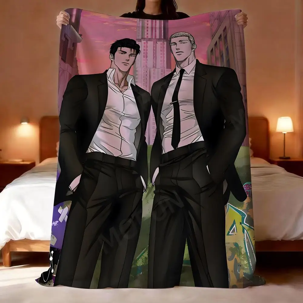 

Anime Shutline Cool Jake And Shin Throw Lightweight 240g Flannel Blanket Soft Skin-friendly for Summer Cooling
