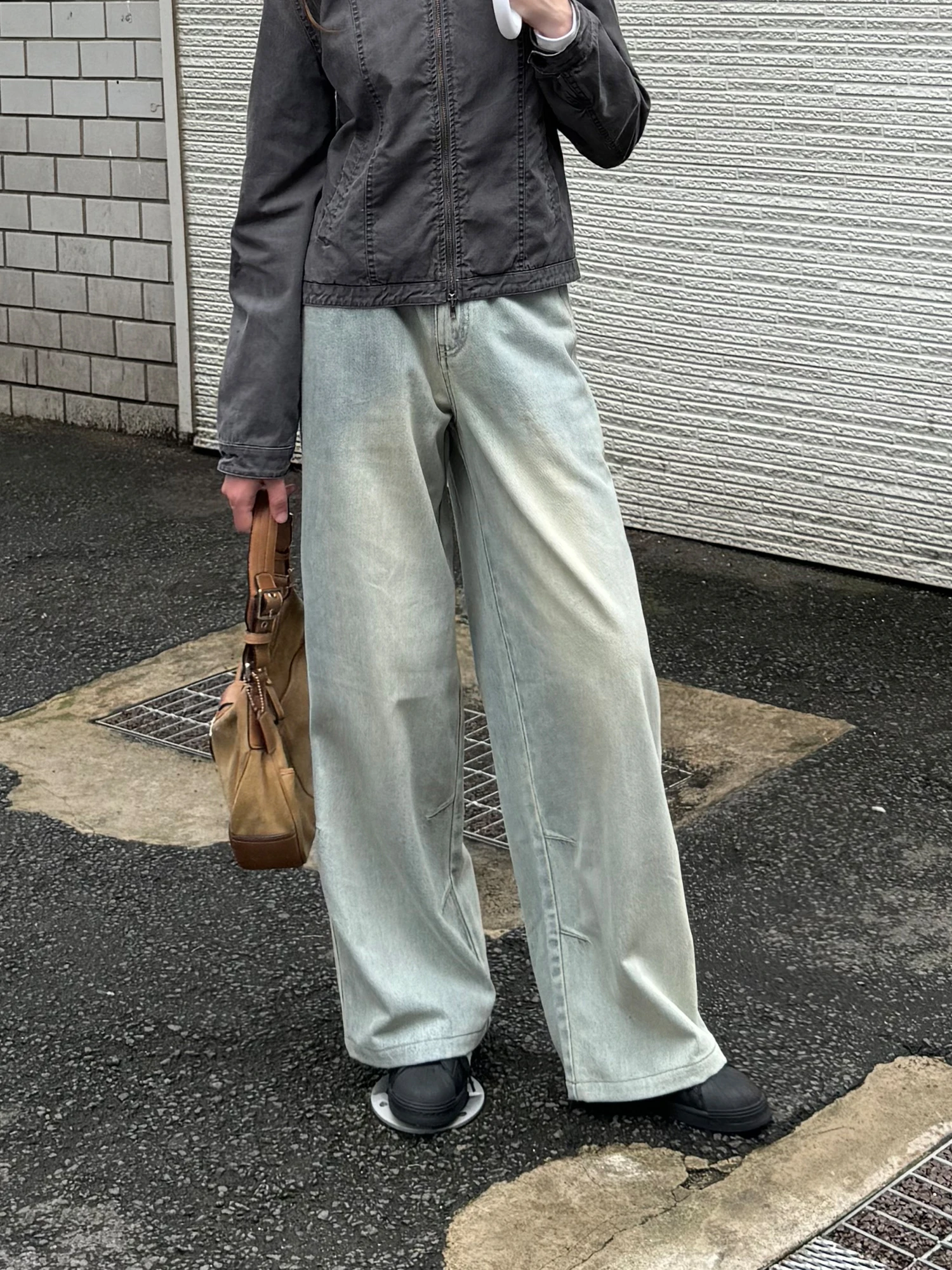 

Джинсы женские UNRETRO Heavyweight Waed Vintage из денима, с высокой талией, прямые, широкие штанины, весна-осень, американский ретро-стиль