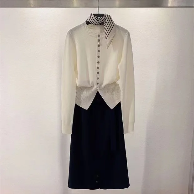 

Outerwear Long Sleeve Knitted Sweater Autumn Winter New Arrival Elegant Casual StylePure Wool Open Cardigan Women's